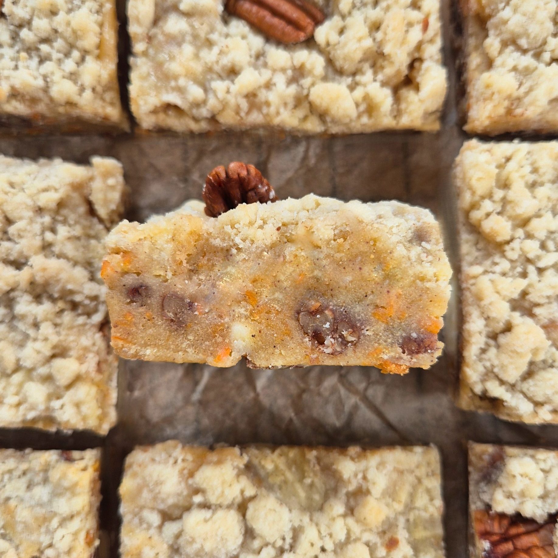 Carrot Cake Blondies With Cream Cheese Swirl