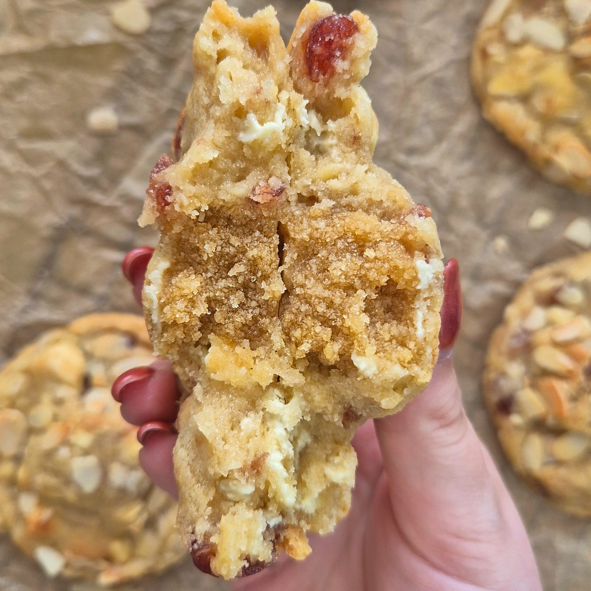 Cherry Bakewell Frangipane Stuffed Cookies