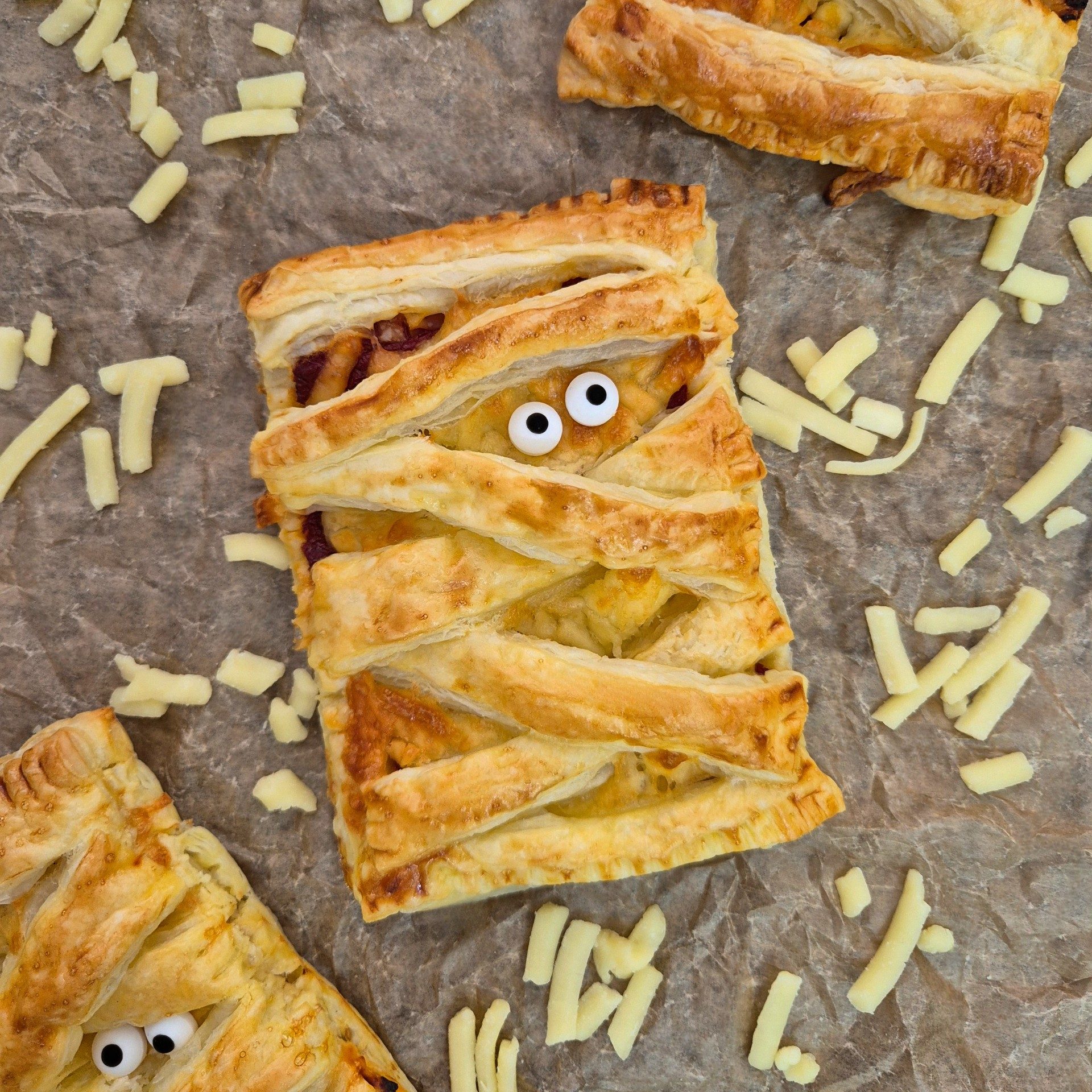 Puff Pastry Pizza Mummies