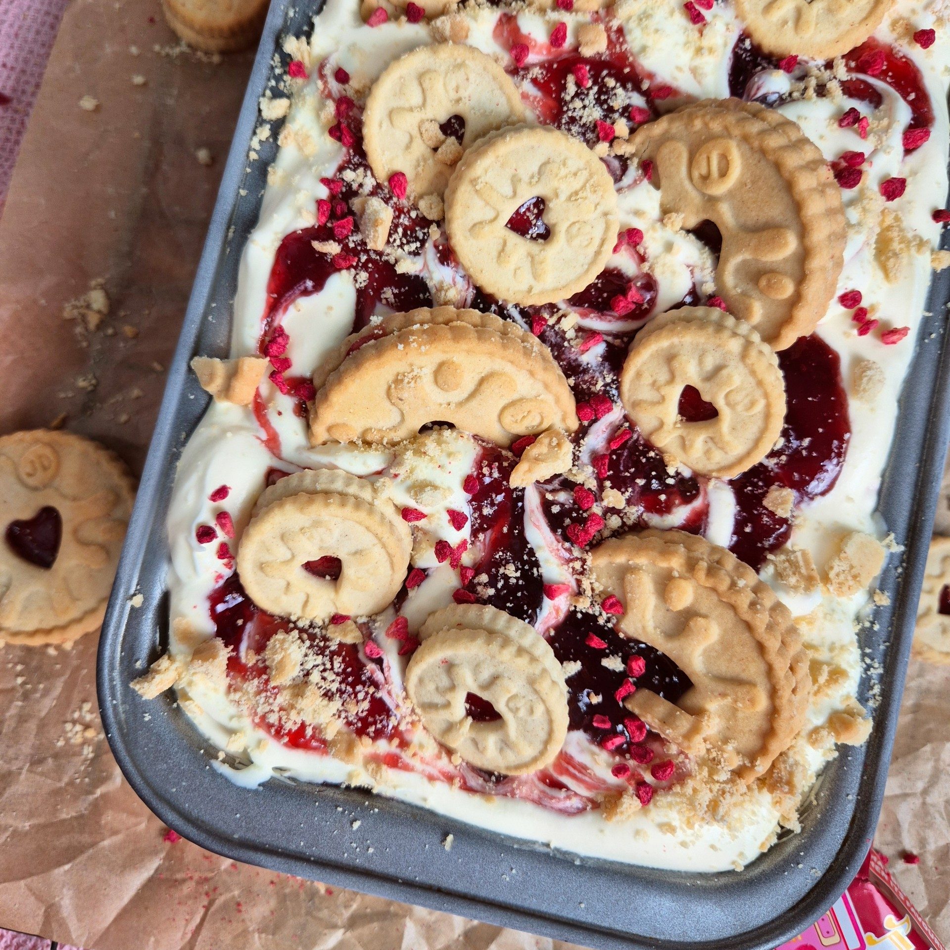 Jammie Dodger Ice Cream (No Churn)