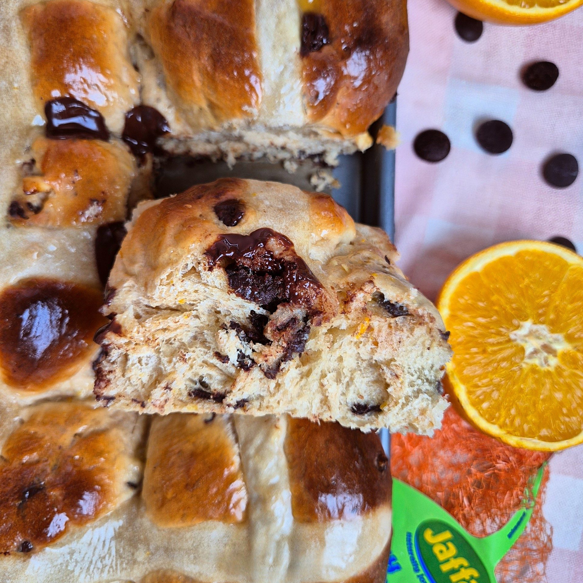 Chocolate Orange Hot Cross Buns